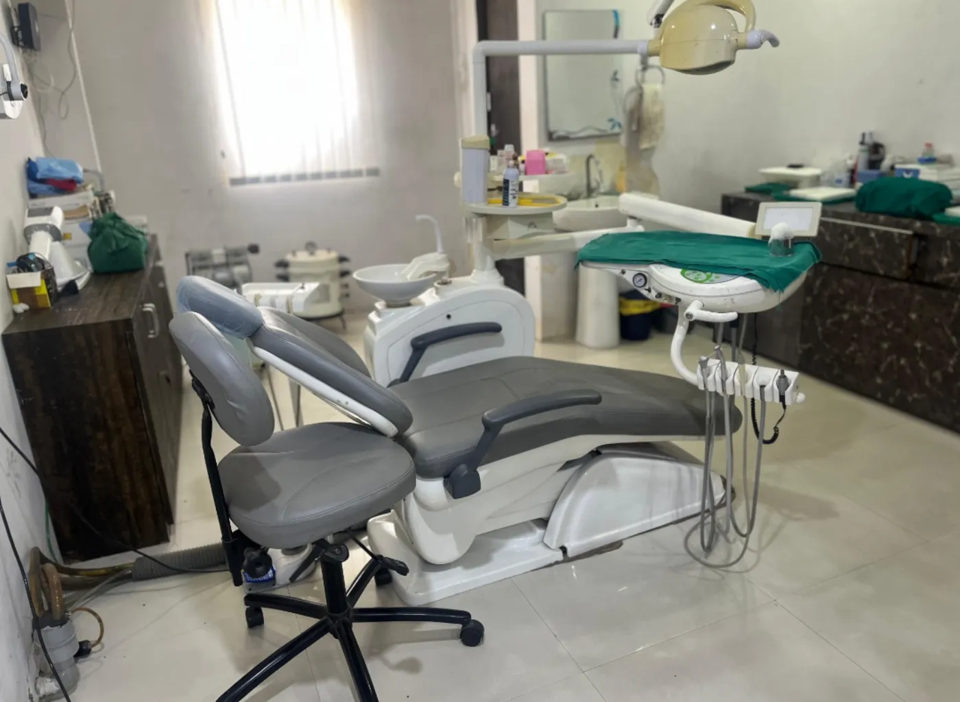 Modern dental treatment room with dental chair